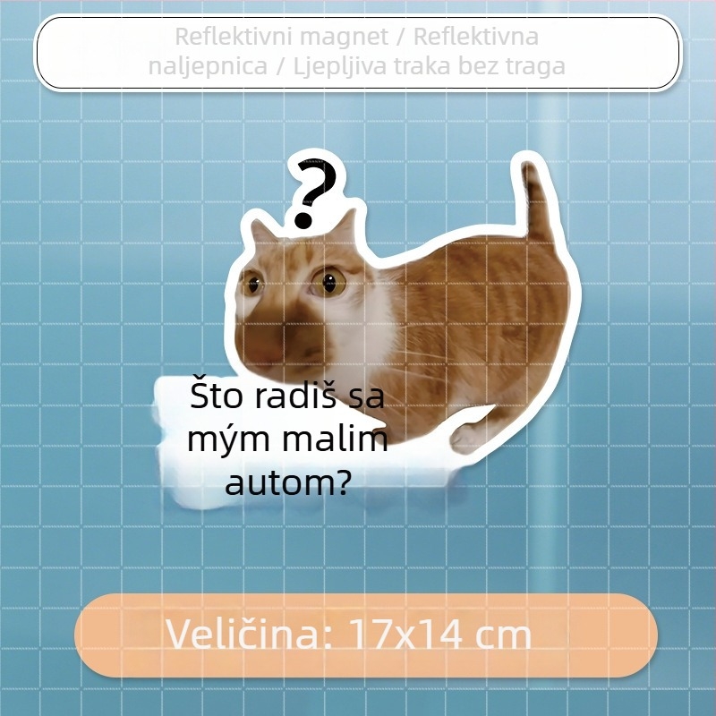 Naljepnice za karoseriju automobila s meme mačkom – smiješni tekstovi, vodootporne, za stražnje staklo i bočne stranice