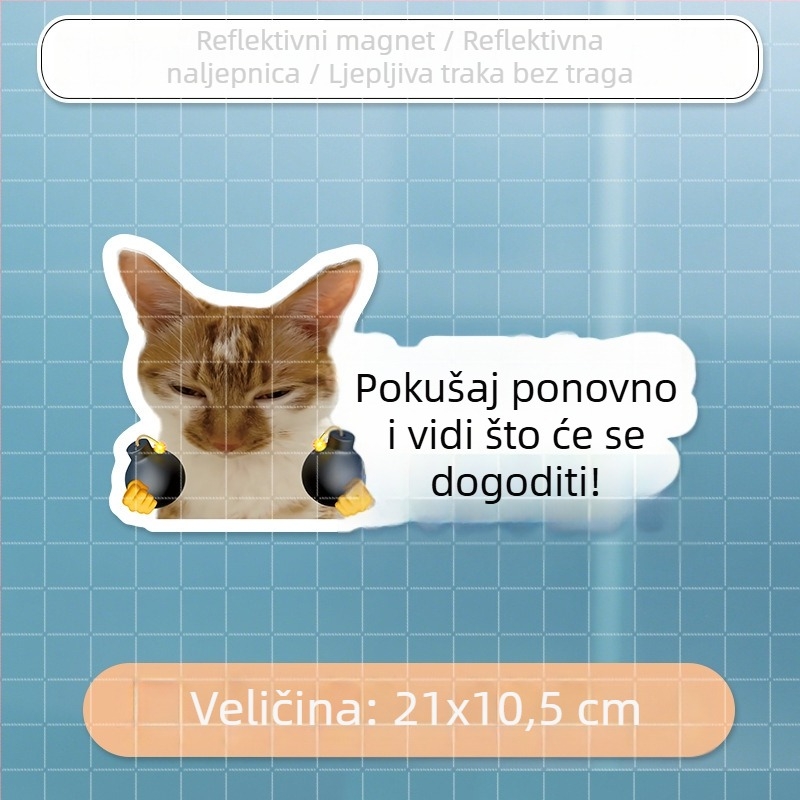 Naljepnice za karoseriju automobila s meme mačkom – smiješni tekstovi, vodootporne, za stražnje staklo i bočne stranice