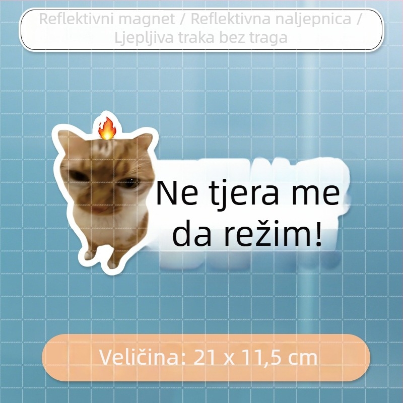 Naljepnice za karoseriju automobila s meme mačkom – smiješni tekstovi, vodootporne, za stražnje staklo i bočne stranice