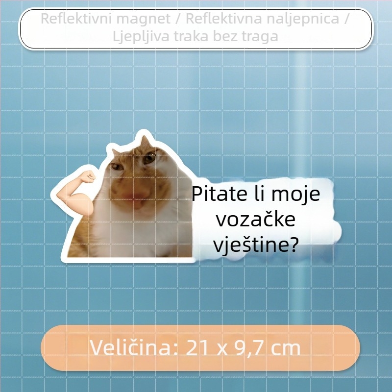 Naljepnice za karoseriju automobila s meme mačkom – smiješni tekstovi, vodootporne, za stražnje staklo i bočne stranice