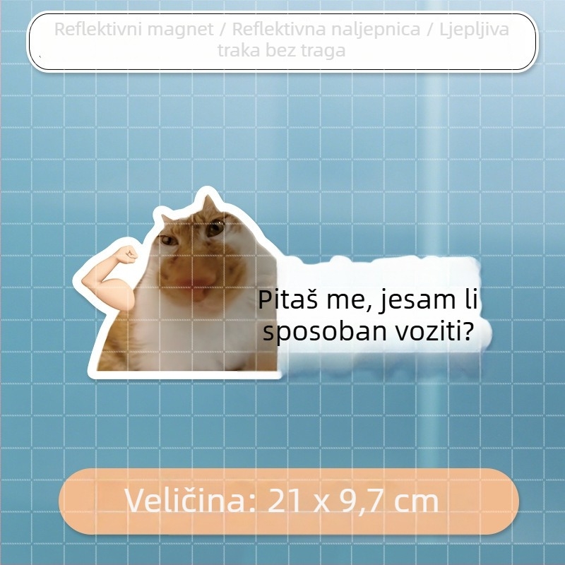 Naljepnice za karoseriju automobila s meme mačkom – smiješni tekstovi, vodootporne, za stražnje staklo i bočne stranice