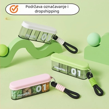 Jingyi kutija za tablete s odjeljcima, zatvorena, za putovanje, kapacit 18 L, PP+ABS materijal