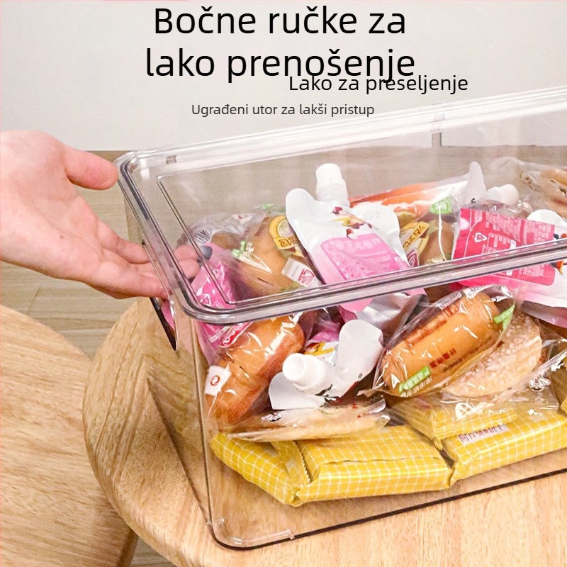 Stolna PET kutija za pohranu s poklopcem – prozirna, 10 L, slaganje