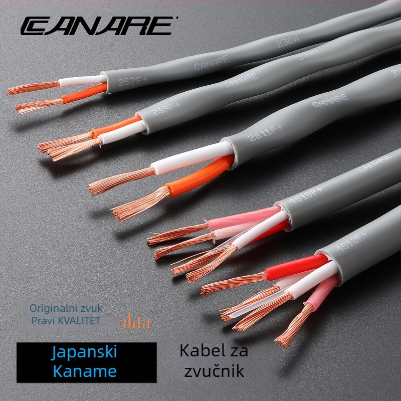 Kanami HiFi Surround kabel za zvučnike, četverožilni audio kabel s PVC ovojem, ROHS certificiran za audio i video