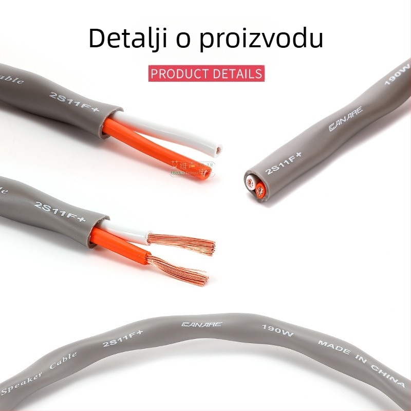 Kanami HiFi Surround kabel za zvučnike, četverožilni audio kabel s PVC ovojem, ROHS certificiran za audio i video
