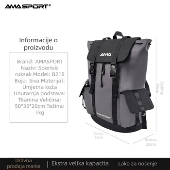 Amasport torba za tenis i badminton s neovisnim pretincima za rekete, umjetna koža, veliki kapacitet, višefunkcionalni dvostruki ranac