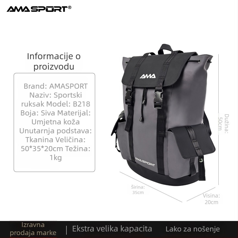 Amasport torba za tenis i badminton s neovisnim pretincima za rekete, umjetna koža, veliki kapacitet, višefunkcionalni dvostruki ranac