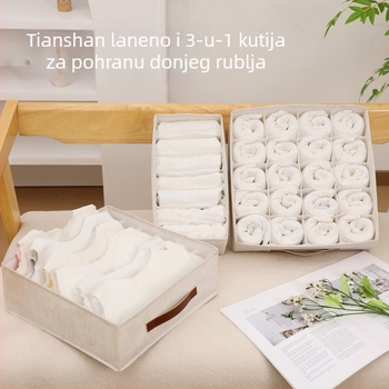 Elegant kutija za pohranu donjeg rublja — Tiānšhan pamuk i lan, kapacitet 20 pretinaca, za donje rublje, čarape i džempere u spavaćoj sobi ili ormariću