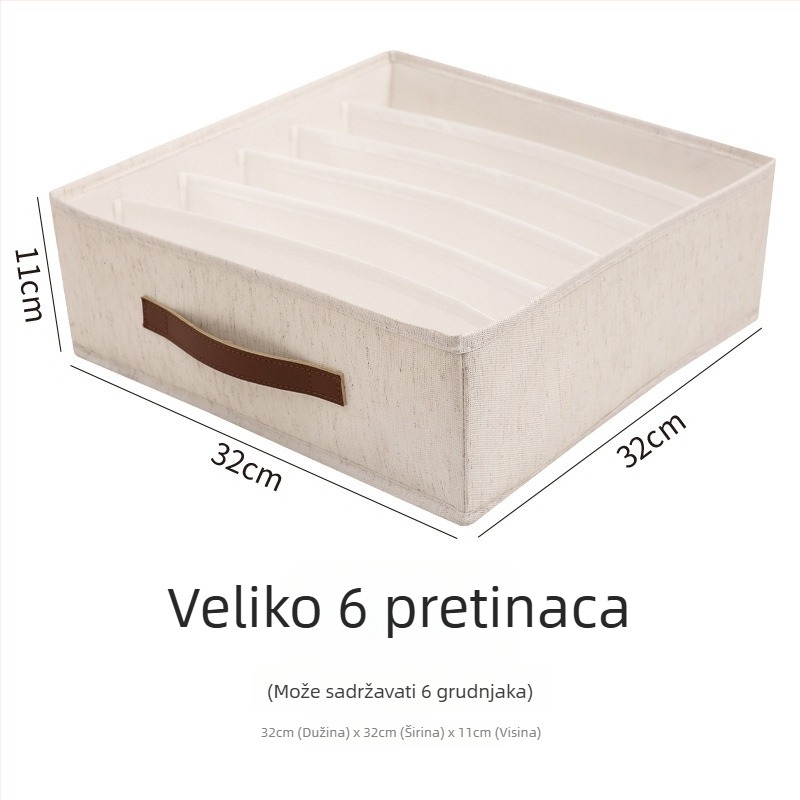 Elegant kutija za pohranu donjeg rublja — Tiānšhan pamuk i lan, kapacitet 20 pretinaca, za donje rublje, čarape i džempere u spavaćoj sobi ili ormariću