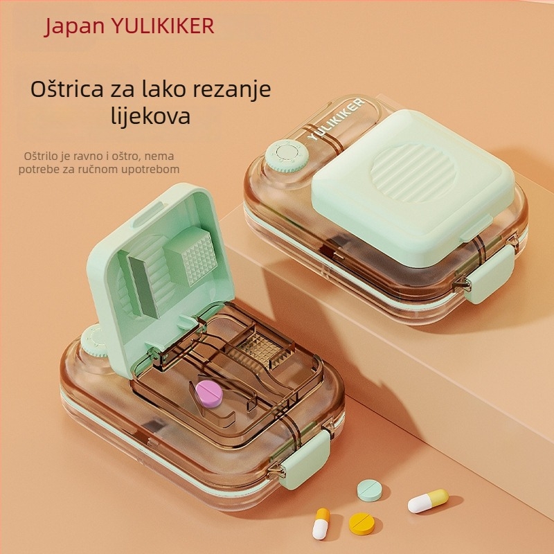 YULIKIKER M5680 kutija za tablete – ABS plast, 7 pretinaca, prašinu otporna, s pregradama, poklopac