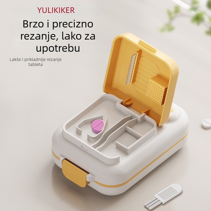 YULIKIKER M5680 kutija za tablete – ABS plast, 7 pretinaca, prašinu otporna, s pregradama, poklopac