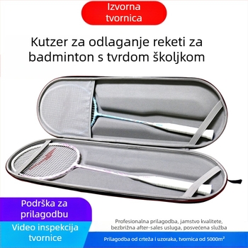 Torba za pohranu reketa za badminton s EVA tvrdim kućištem, prijenosna vodootporna torba od Oxford tkanine, bez logotipa