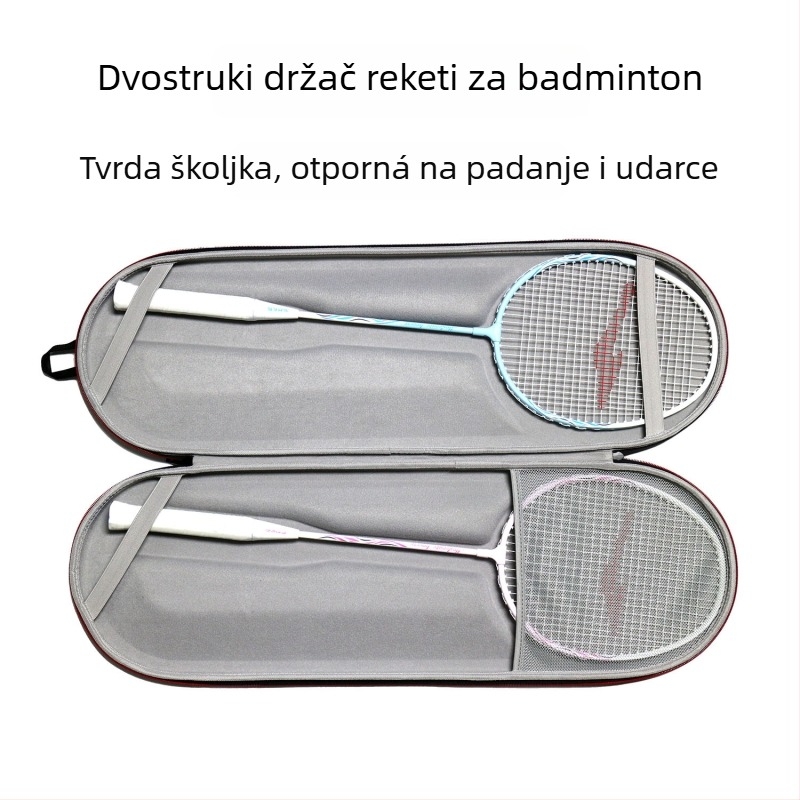 Torba za pohranu reketa za badminton s EVA tvrdim kućištem, prijenosna vodootporna torba od Oxford tkanine, bez logotipa