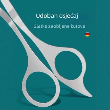 Dvostruko funkcijske škarice za obrve, nehrđajući čelik, kozmetički alat s češljem i skidanjem obrva, model DZ-MS072, težina 17,2–24,1 g