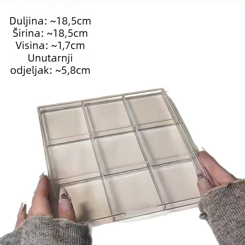 PP plastična kutija s mrežom od 9 pretinaca za skladištenje i nosač za izložbu znački, model 001, kapacitet 1 L, moguć tisak loga, karikaturni uzorak