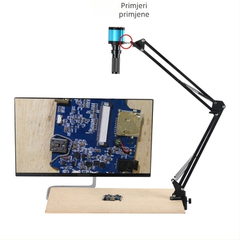 Stalak za mikroskop s rotirajućim ramenom za industrijske kamere, teleskopska sklopiva leća, 5x okular, model HY-SJBB