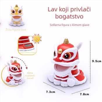 Lav bobblehead za auto i stol, plastični materijal, kineski tradicionalni stil, dekoracija, bez prilagođavanja