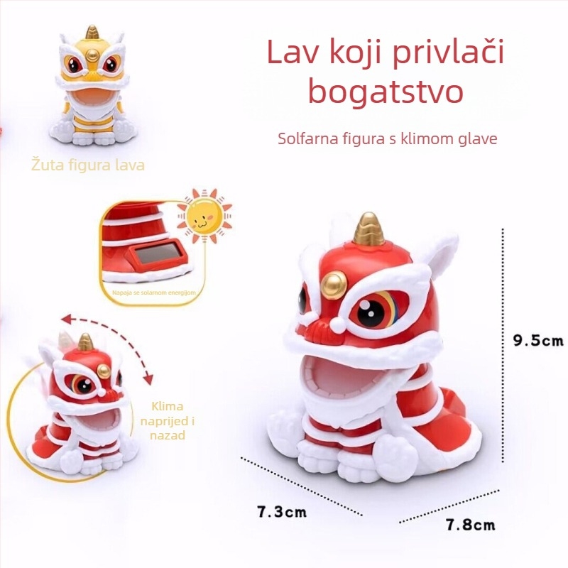 Lav bobblehead za auto i stol, plastični materijal, kineski tradicionalni stil, dekoracija, bez prilagođavanja