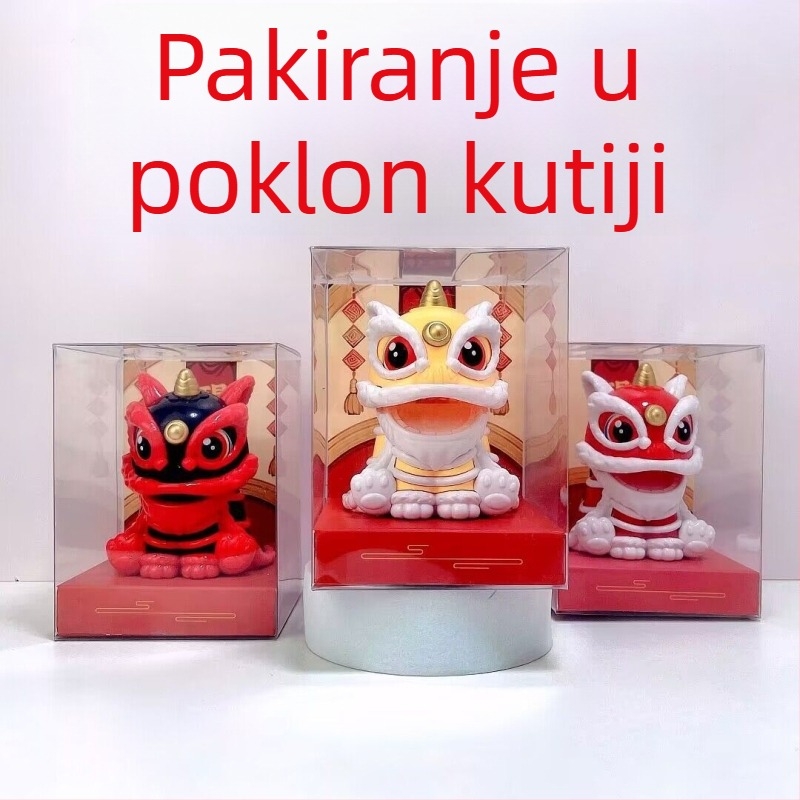 Lav bobblehead za auto i stol, plastični materijal, kineski tradicionalni stil, dekoracija, bez prilagođavanja
