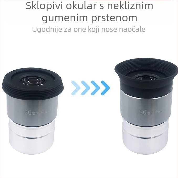 Širokokutni okular za astronomski teleskop – žarišne duljine 4/10/20/25 mm, visoko-definicijsko povećalo