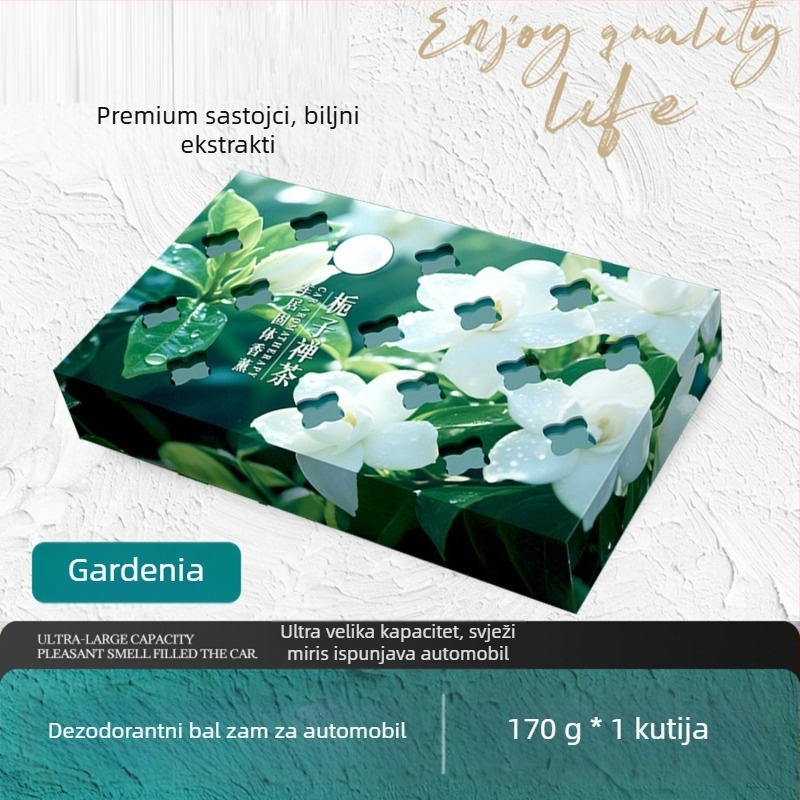 Auto osvježivač zraka – čvrsti parfemski blok za dezodoriranje i zadržavanje mirisa, note Citrus Musk i Freesia, 100–200 ml, ugradnja na sjedalo, 31–60 dana isparavanja