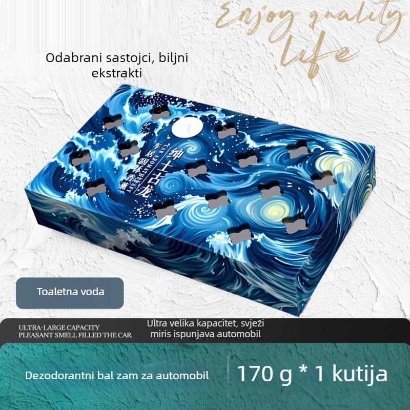 Auto osvježivač zraka – čvrsti parfemski blok za dezodoriranje i zadržavanje mirisa, note Citrus Musk i Freesia, 100–200 ml, ugradnja na sjedalo, 31–60 dana isparavanja