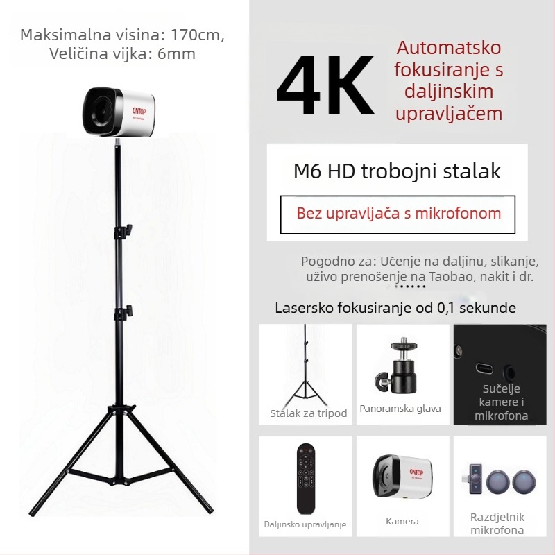 HD web kamera s automatskim fokusom, USB 2.0, 8MP senzor, 30FPS, ugrađeni mikrofon