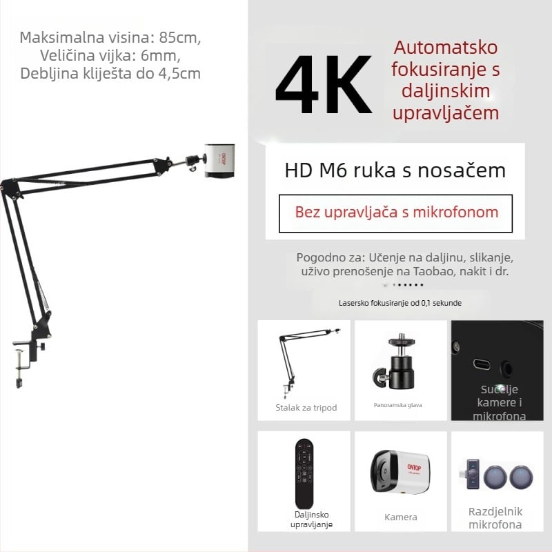 HD web kamera s automatskim fokusom, USB 2.0, 8MP senzor, 30FPS, ugrađeni mikrofon