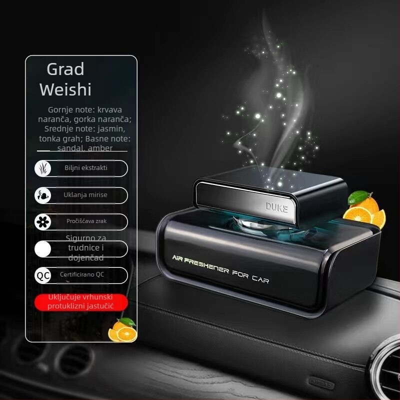 Automobilski aromaterapijski parfem za sjedalo — cvjetni ton s mirisom Lily of the Valley; zapremina 50–100 mL; trajanje isparavanja 61–90 dana; materijal: legura + staklo
