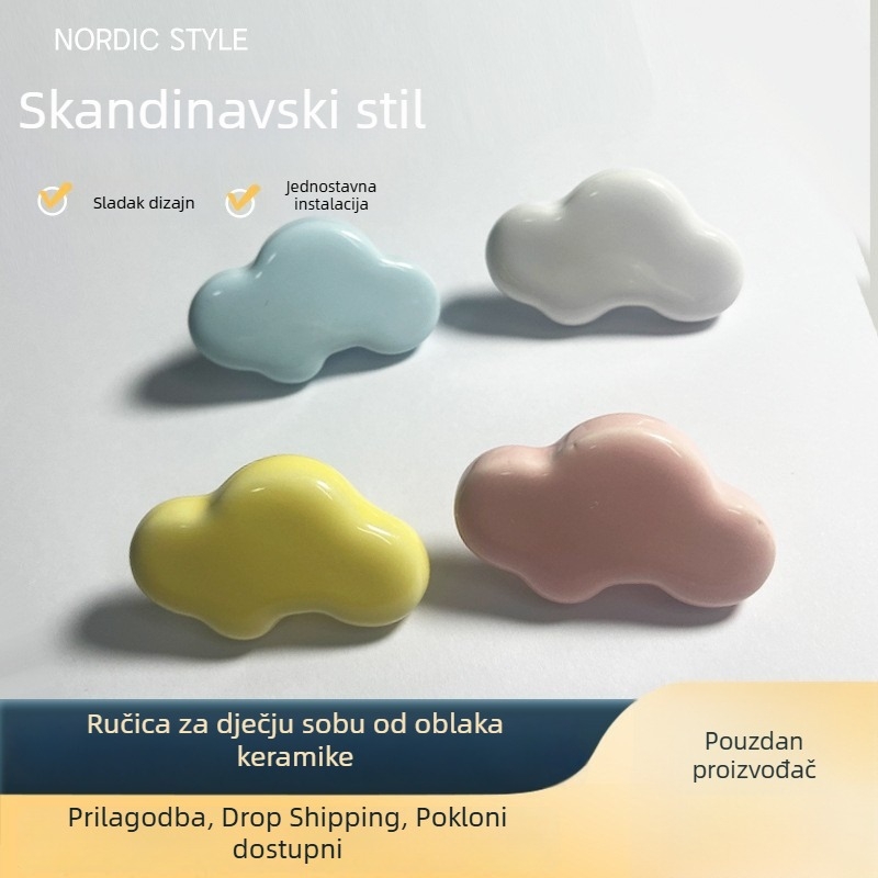 Drška za ormarić, keramička, dječja soba, moderni minimalistički stil