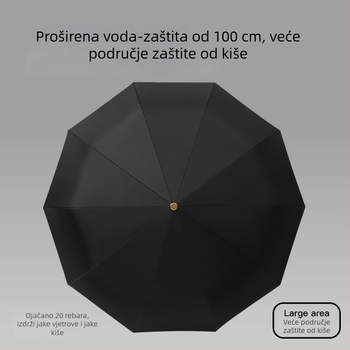 Automatski poslovni kišobran s 10 rebara, reklamna upotreba, UV zaštita UPF > 50, prilagodba logotipa