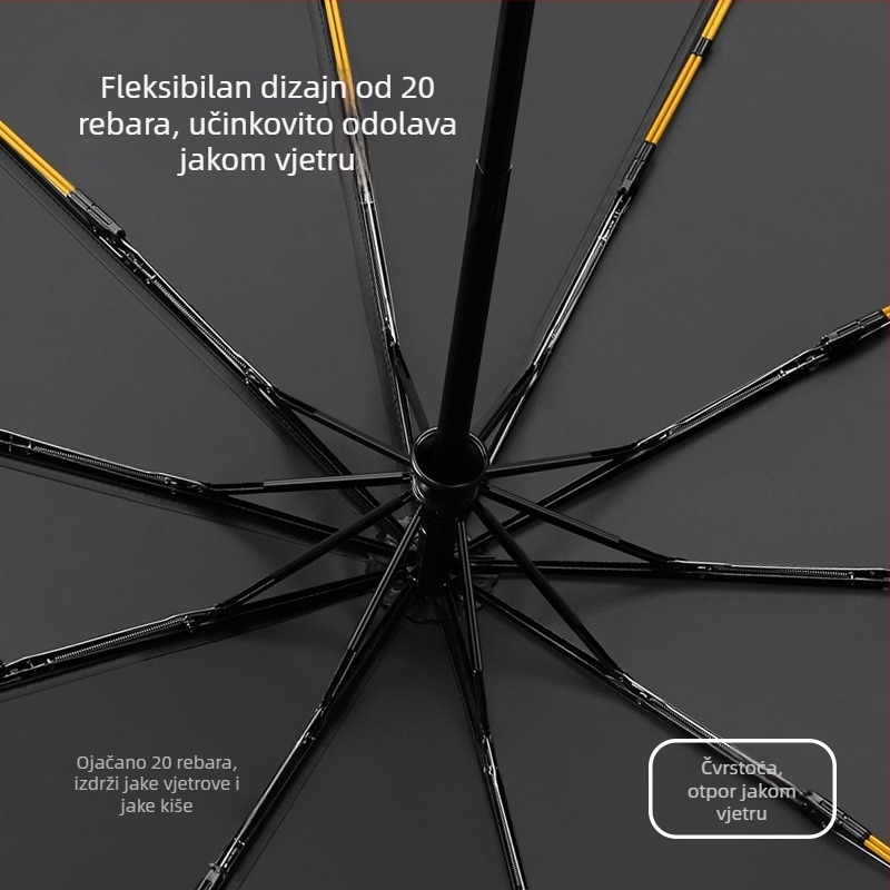 Automatski poslovni kišobran s 10 rebara, reklamna upotreba, UV zaštita UPF > 50, prilagodba logotipa