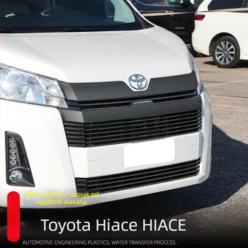 Kompletan vanjski naljepnik za Toyota Hiace: ručka vrata, vanjski retrovizor, dekorativni okvir prednje rešetke — ABS materijal, postavljanje ljepilom, bez prerade