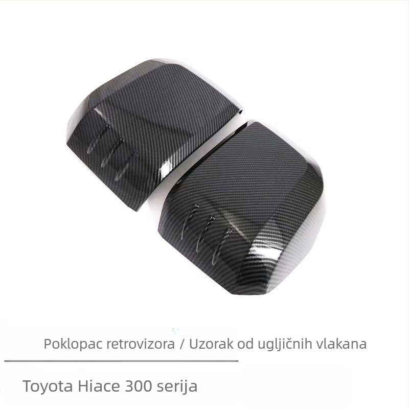 Kompletan vanjski naljepnik za Toyota Hiace: ručka vrata, vanjski retrovizor, dekorativni okvir prednje rešetke — ABS materijal, postavljanje ljepilom, bez prerade