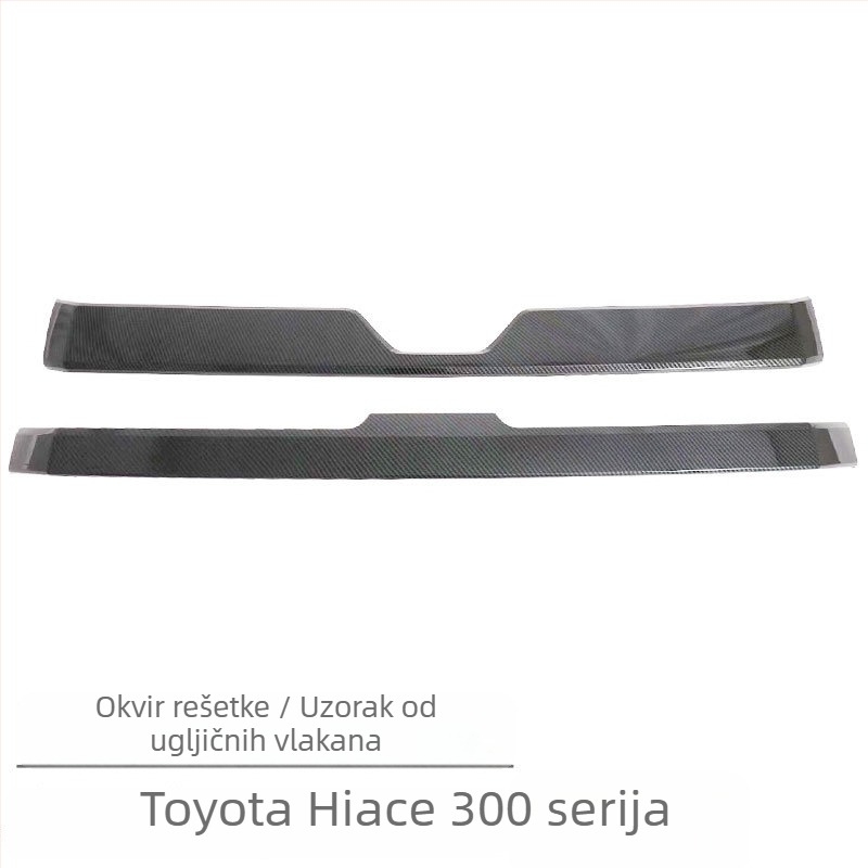 Kompletan vanjski naljepnik za Toyota Hiace: ručka vrata, vanjski retrovizor, dekorativni okvir prednje rešetke — ABS materijal, postavljanje ljepilom, bez prerade