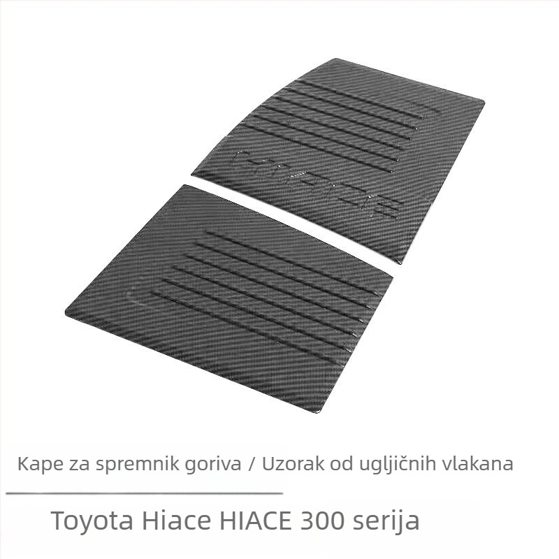 Kompletan vanjski naljepnik za Toyota Hiace: ručka vrata, vanjski retrovizor, dekorativni okvir prednje rešetke — ABS materijal, postavljanje ljepilom, bez prerade