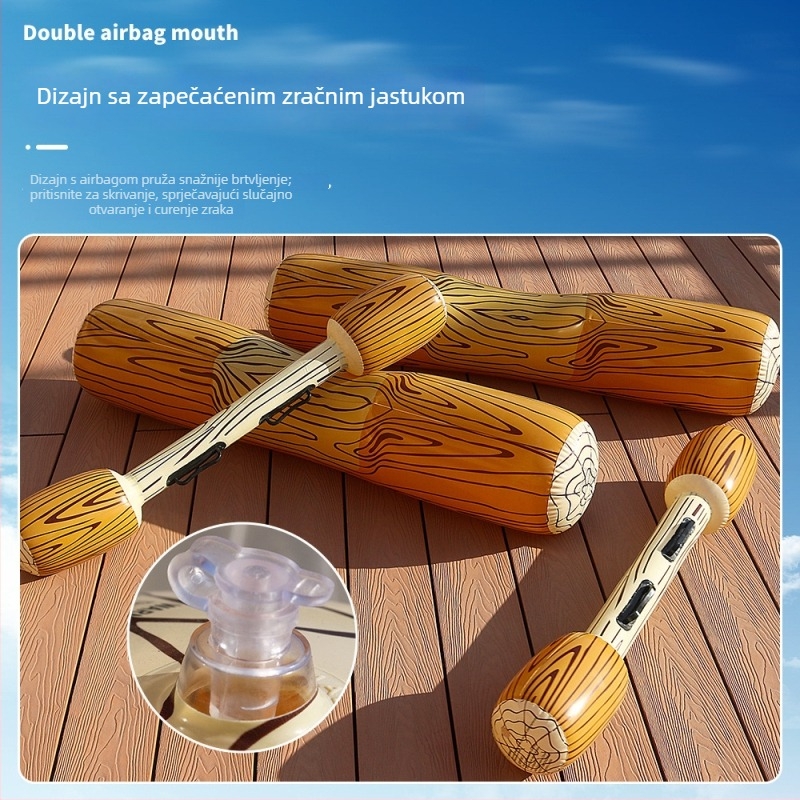 Naduvani PVC plivajući set s drvenim uzorkom za vodene igre – Model 123Li, Dobna skupina 15–35 godina