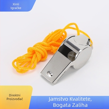 Metalna zviždaljka s narukvicom za nošenje, prijenosna zviždaljka za suđenje, prilagođeni logotip, kutija 2000 kom