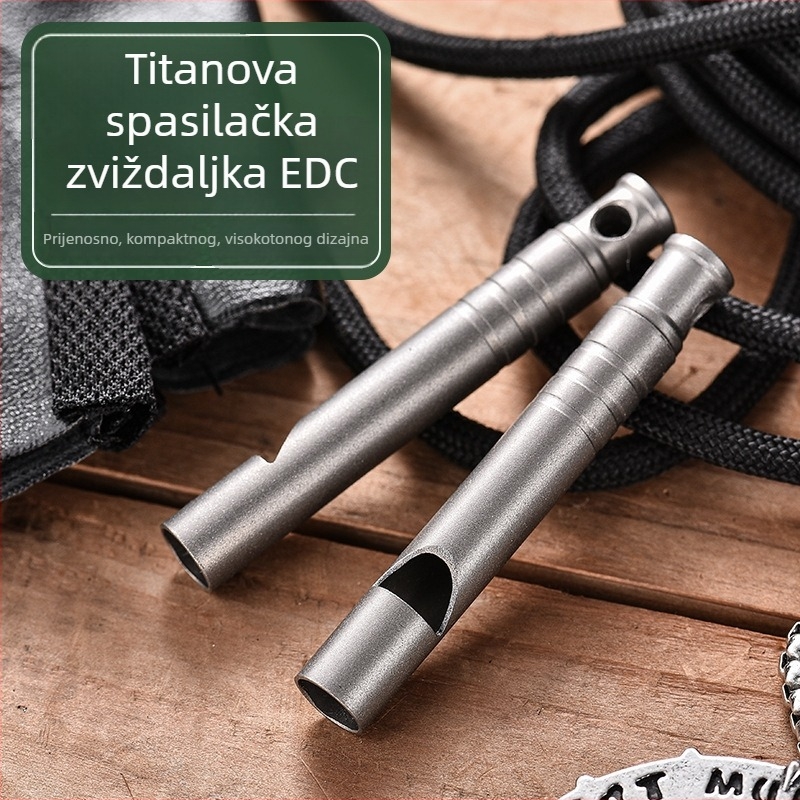 Pioneer EDC titanijska jednotrubna zviždaljka — visok volumen za outdoor, kampiranje, planinarenje i vježbanje, poziv u nuždi (10 g)