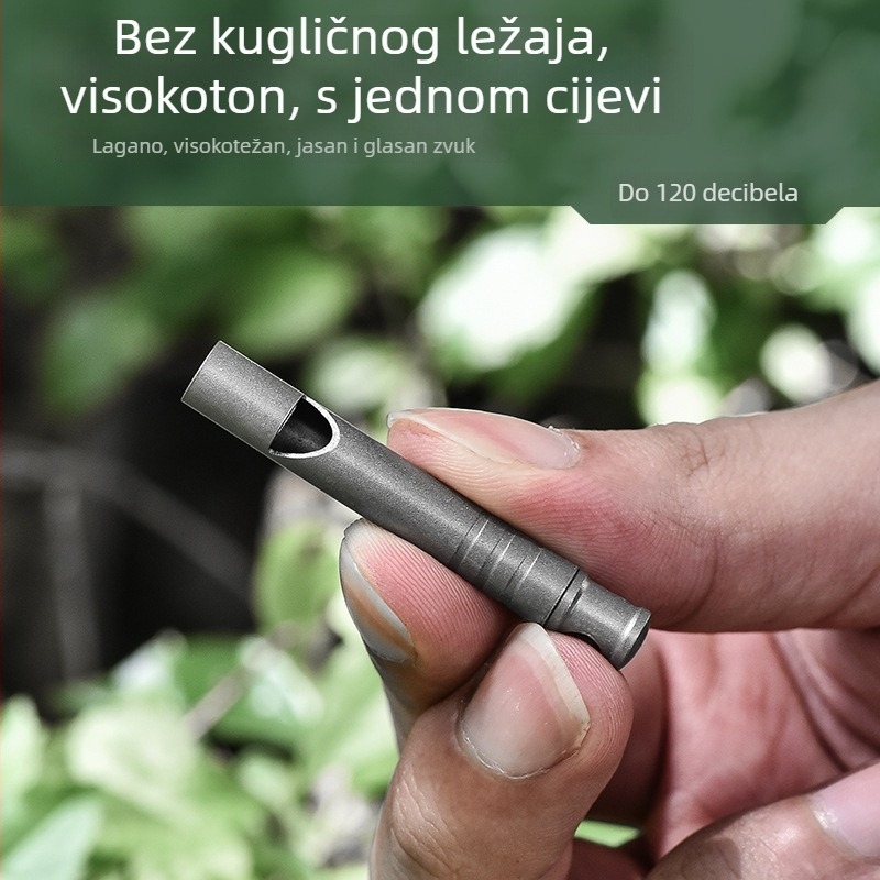 Pioneer EDC titanijska jednotrubna zviždaljka — visok volumen za outdoor, kampiranje, planinarenje i vježbanje, poziv u nuždi (10 g)