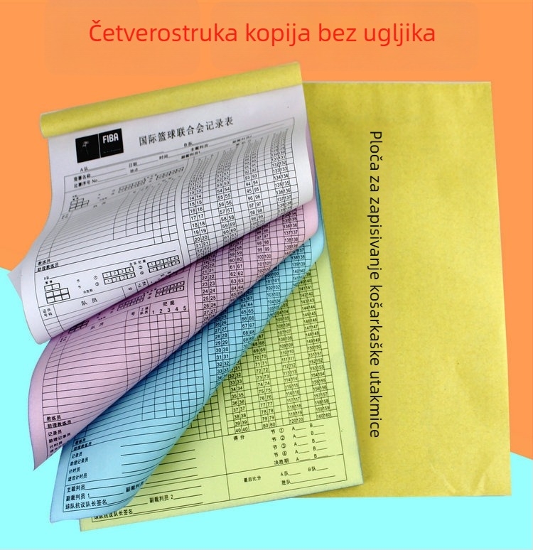 Košarkaška knjiga za bilješke rezultata Hongqi — papir; pogodna za košarku; pakiranje 50; kategorija: Tablica rezultata/Taktička ploča