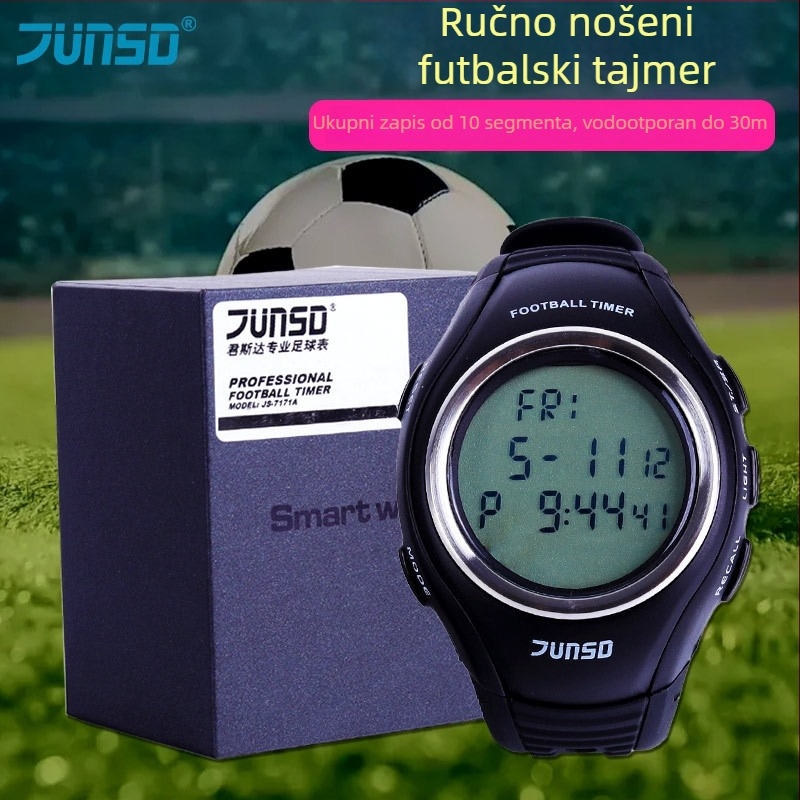 Elektronički štoperica/časovnik JS7171A od JUnSD/Junsda — ručni nogometni sat, vodootporan, s pauzom, protuklizno