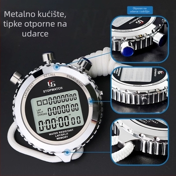 Mehanički štoper za atletiku, metalno kućište, model 58, za suce i trenere, mjerenje trčanja