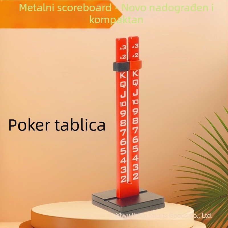 Tablica rezultata od aluminijske legure, moguć otisak logotipa, pogodna za šah i igre s kartama, stolna verzija