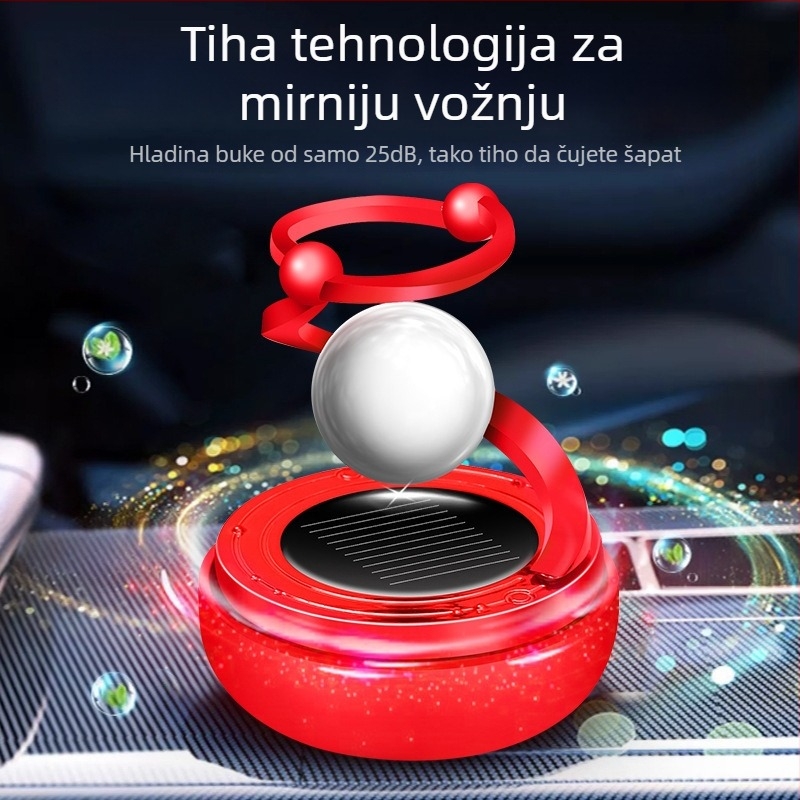 Auto aromaterapijski držač parfema, Liuli staklo, sunčeva rotirajuća ovješena kugla, miris oceana, 25–50 ml