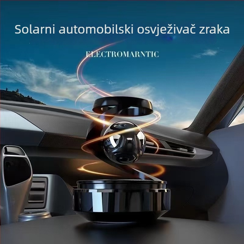 Auto aromaterapijski držač parfema, Liuli staklo, sunčeva rotirajuća ovješena kugla, miris oceana, 25–50 ml