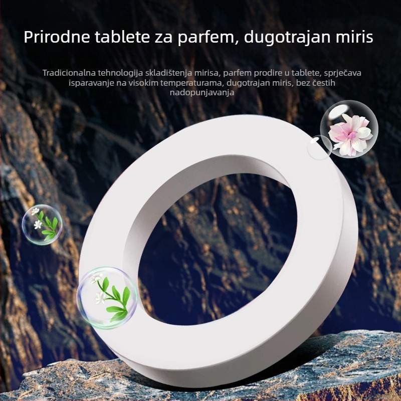 Auto aromaterapijski držač parfema, Liuli staklo, sunčeva rotirajuća ovješena kugla, miris oceana, 25–50 ml