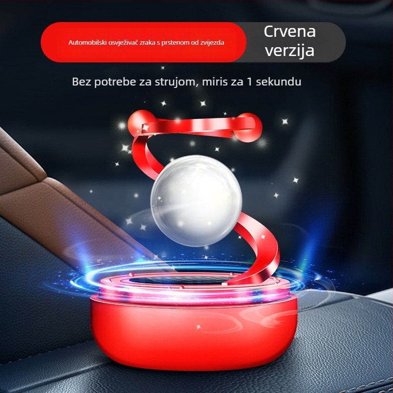 Auto aromaterapijski držač parfema, Liuli staklo, sunčeva rotirajuća ovješena kugla, miris oceana, 25–50 ml