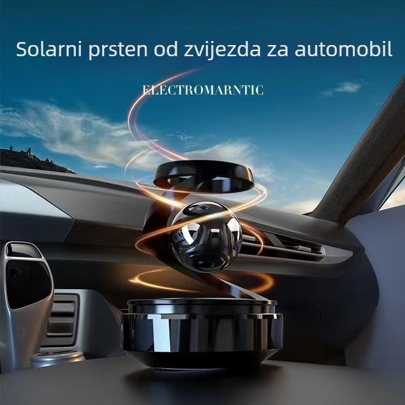 Auto aromaterapijski držač parfema, Liuli staklo, sunčeva rotirajuća ovješena kugla, miris oceana, 25–50 ml
