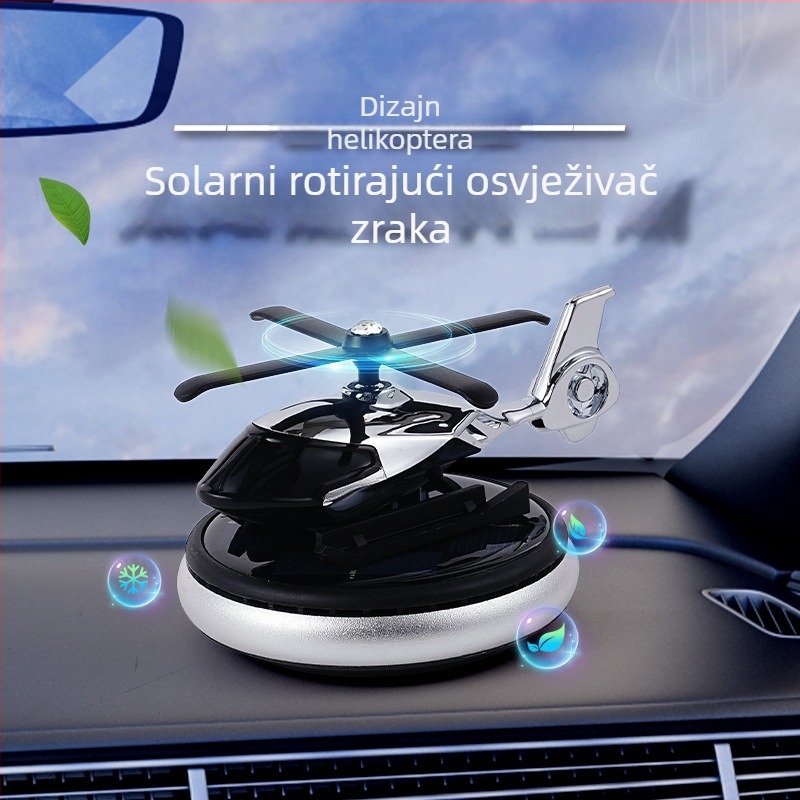 Automobilska aromaterapijska dekoracija: solarno poganjan vrtljivi helikopter, 5–10 ml mirisa, cvjetne note, plastično kućište, trajanje mirisa 31–60 dana